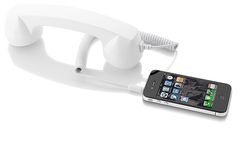 Retro słuchawka do smartfona biała