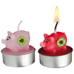 Zestaw dwóch świec w kształcie radosnych świnek