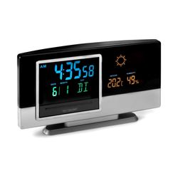 Stacja pogodowa zegar alarm kalendarz wskazuje temperaturę wilgotność powietrza